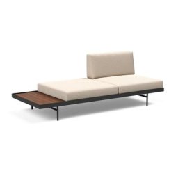 INNOVATION LIVING Canapé design PURI convertible lit 195*80 cm tissu Argus Natural avec table noyer