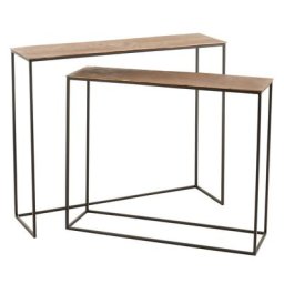 Set de 2 consoles rectangulaires ROUK en aluminium cuivré/ rouille