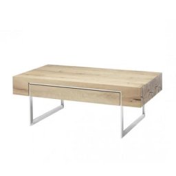 Table basse BATEO 110 X 60 cm plateau chêne huilé 1 tiroir