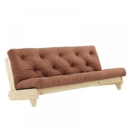 Banquette convertible FRESH pin coloris brun argile couchage 140*200 cm.
