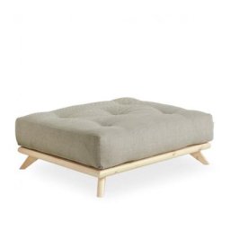 Pouf design SENZA pin naturel coloris lin