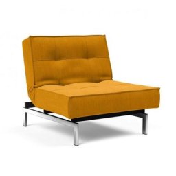 INNOVATION LIVING Fauteuil design SPLITBACK CHROME convertible lit 90*115 cm tissu Elegance Burned Curry