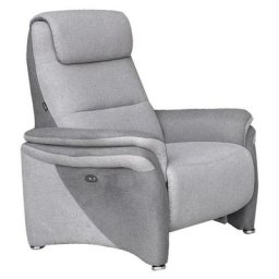 Fauteuil relax électrique ZILIA tissu gris clair / gris foncé