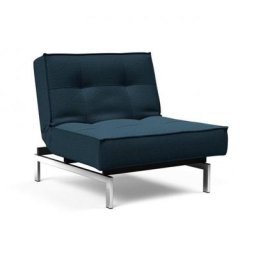 INNOVATION LIVING Fauteuil design SPLITBACK CHROME convertible lit 90*115 cm tissu Argus, Navy Blue