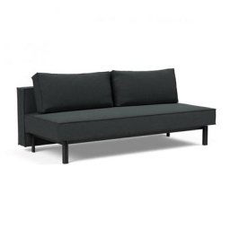 INNOVATION LIVING Canapé design SLY convertible lit 140*200 cm pieds métal noir, tissu Boucle Black Raven