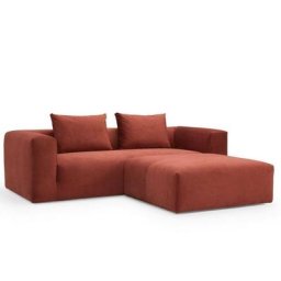 Ensemble canapé KORNUM fixe 3 places avec pouf style Scandinave