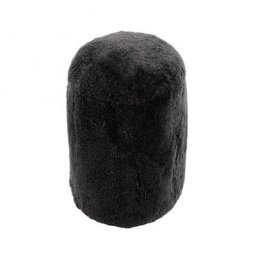 Pouf Rond ROSA Peau de Mouton / Gris Foncé