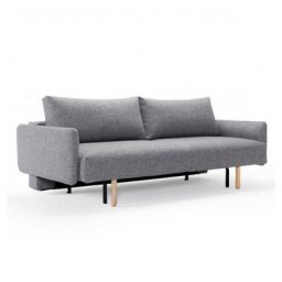 INNOVATION LIVING Canapé design FRODE Twist Granite convertible lit 140*200 cm accoudoirs design