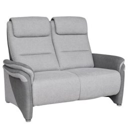 Canapé relax 2 places électrique ZILIA tissu gris clair / gris foncé
