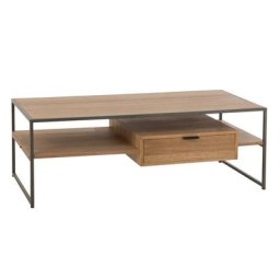 Meuble TV GAYO bois naturel 1 tiroir avec support en métal