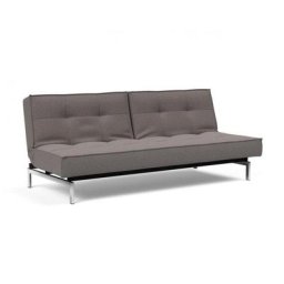 INNOVATION LIVING Canape SPLITBACK CHROME convertible lit 115*210 cm Tissu Mixed Dance Grey