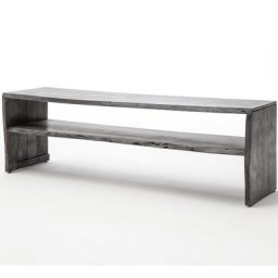 Meuble TV BIVA acacia massif coloris gris 1 étagère