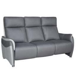 Canapé 3 places électrique CABRIES 2 relax zéro gravité microfibre plomb / gris perle