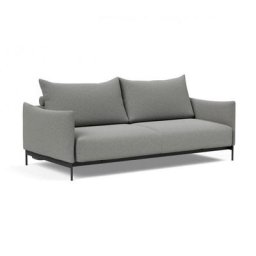 INNOVATION LIVING canape design MALLOY pieds metal convertible lit 150*200cm tissu boucle ash grey