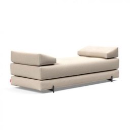 Méridienne design SIGMUND INDU Argus, Natural convertible lit 160*200 cm pieds Acier noir