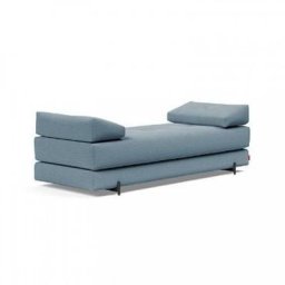Méridienne design SIGMUND INDU Soft, Indigo convertible lit 160*200 cm pieds Acier noir