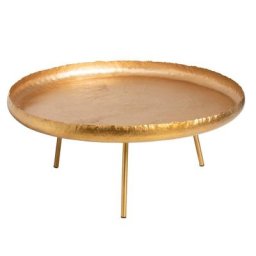 Table de salon TERO ronde métal or