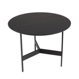 Table basse ronde noire DILA 50 cm / Pieds métal