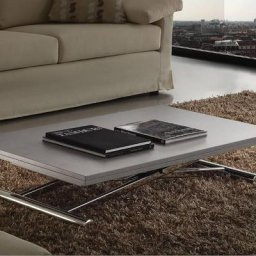 Table basse relevable extensible LIFT WOOD gris béton 110 x 70 cm