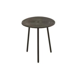 Table gigogne rond MISTE en Aluminium Noir