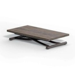 Table basse transformable MONDIAL en métal et éco-bois Gris