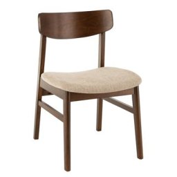 Chaise vintage KENU en bois hévéa et métal noir.