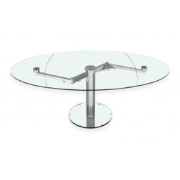 Table de repas extensible EXTAND plateau et allonge en verre trempé