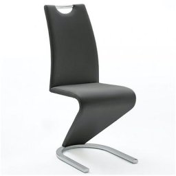 Lot de 2 chaises ALBI tissu noir avec piètement tube chrome