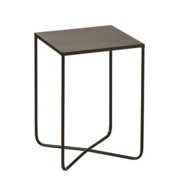 Table gigogne DEZI pied croix en métal noir.