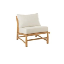 Chaise avec coussin en Tek naturel / Blanc