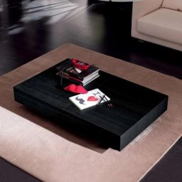 Table basse convertible BOX LEGNO Chêne Carbone / Métal vernis bronze