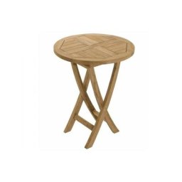 Table ronde pliante de jardin 60*60 cm en teck