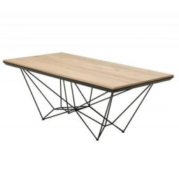 Table extensible FIL8 en Chêne Ancien Soft et piétement métal noir.