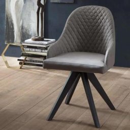 OZZIO OLIMPIA Chaise en Chêne et Eco-cuir nubuk Ghiccio