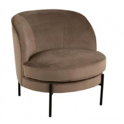 Chaise Lounge DULZURA textile/bois Marron