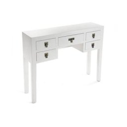 MATMATA Console design en bois blanc 5 tiroirs