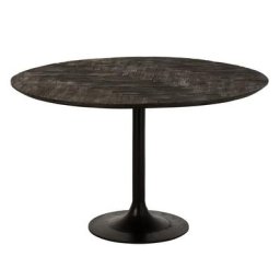 Table à manger GRUM ronde bois de manguier noir