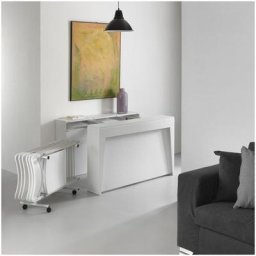 Table console extensible MARVEL PLUS 414 acier composition 1 coloris blanc