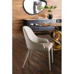 Lot de 2 Chaises BETTA en Eco-Cuir Nubuck Blanc
