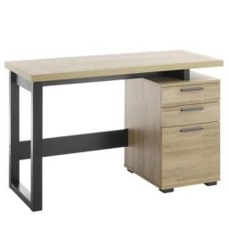 Bureau design MILA 2 tiroirs 1 porte décor chêne
