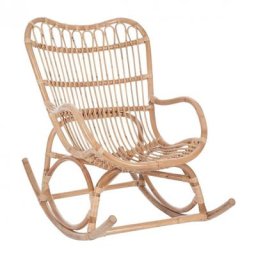 Chaise à Bascule BYZA en Rotin Naturel