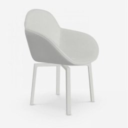 OZZIO TEN Chaise Pivotante en Cuir Blanc