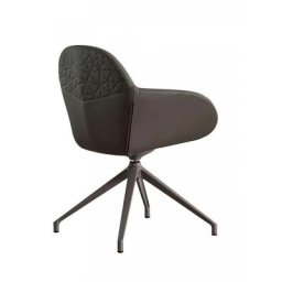 OZZIO ZELDA Chaise en Eco-cuir Nubuck Ghiaccio et piétement en métal