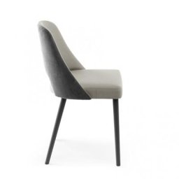 OZZIO DIANE Fauteuil en Velours et Cuir avec piétement en Métal