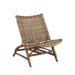 Chaise de plage en Tek naturel / Blanc