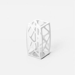 Porte parapluie BASKET en acier blanc avec vasque en inox