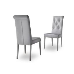 Lot de 2 chaises BILLIONAIRE polyuréthane façon cuir blanc