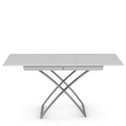 Table basse relevable extensible italienne MAGIC J Glass en verre extra-blanc