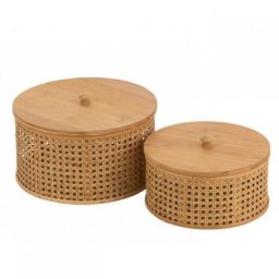 Set de 2 boîtes de rangement RABO en Rotin naturel