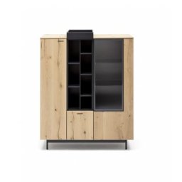 Buffet haut design STYLE chêne naturel 2 portes 1 tiroir